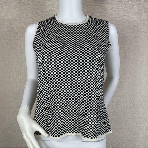 🔥Talbots Made in Italy Black White Checker Cardigan Sweater Set Women Size S - Picture 5 of 15